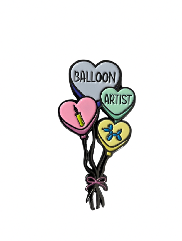 BALLOON ARTIST  3 HEARTS  PIN