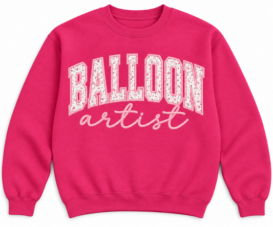 BALLOON ARTIST APPLIQUE EMBROIDERED CREWNECK