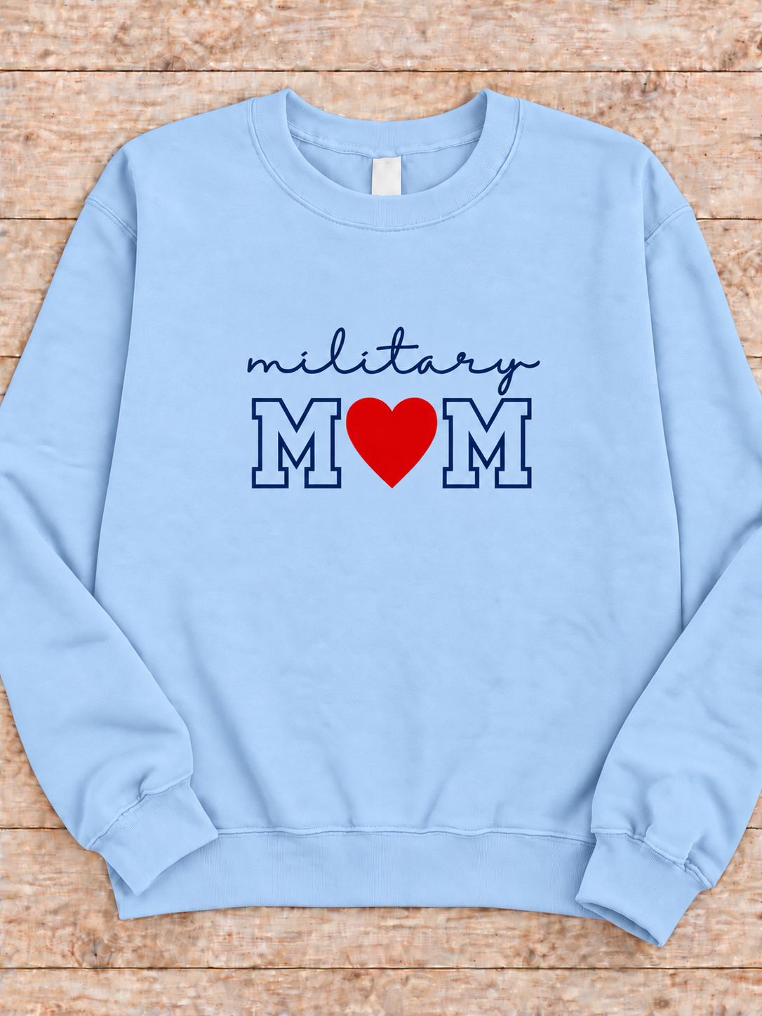 MILITARY MOM CREWNECK SWEATSHIRT EMBROIDERED