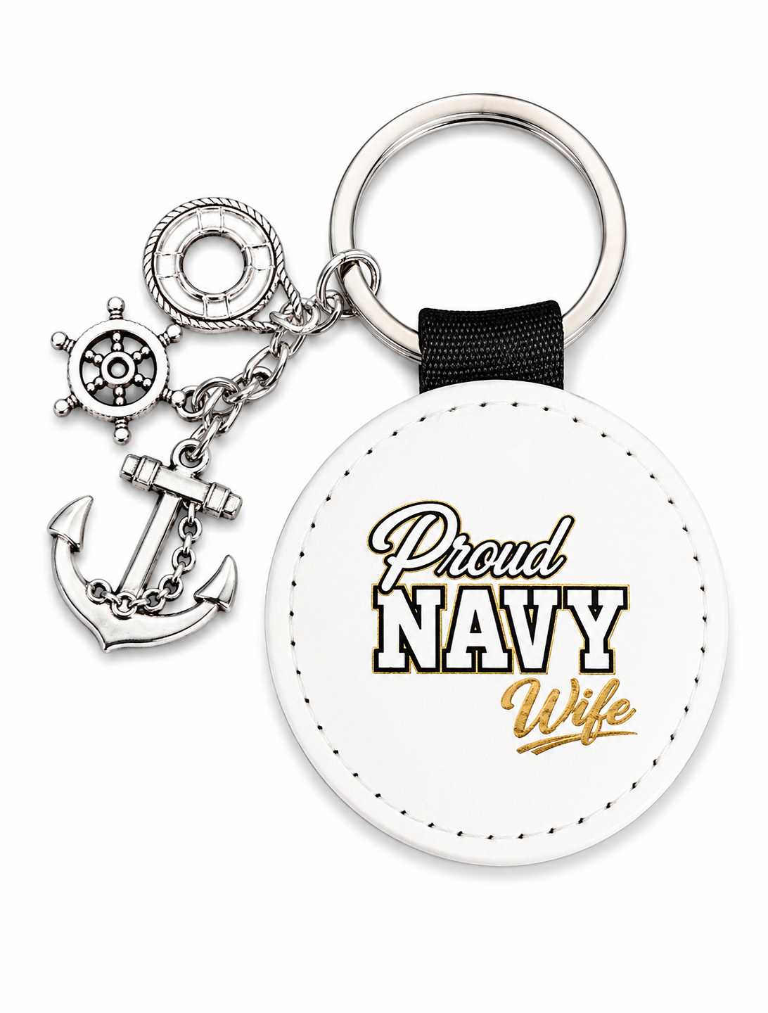 Navy WIFE key chain