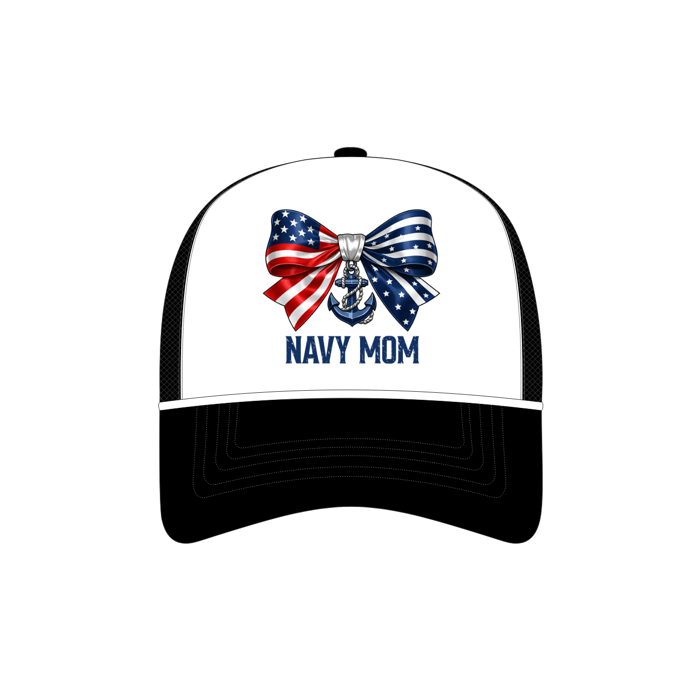 Navy MOM Bow Cap
