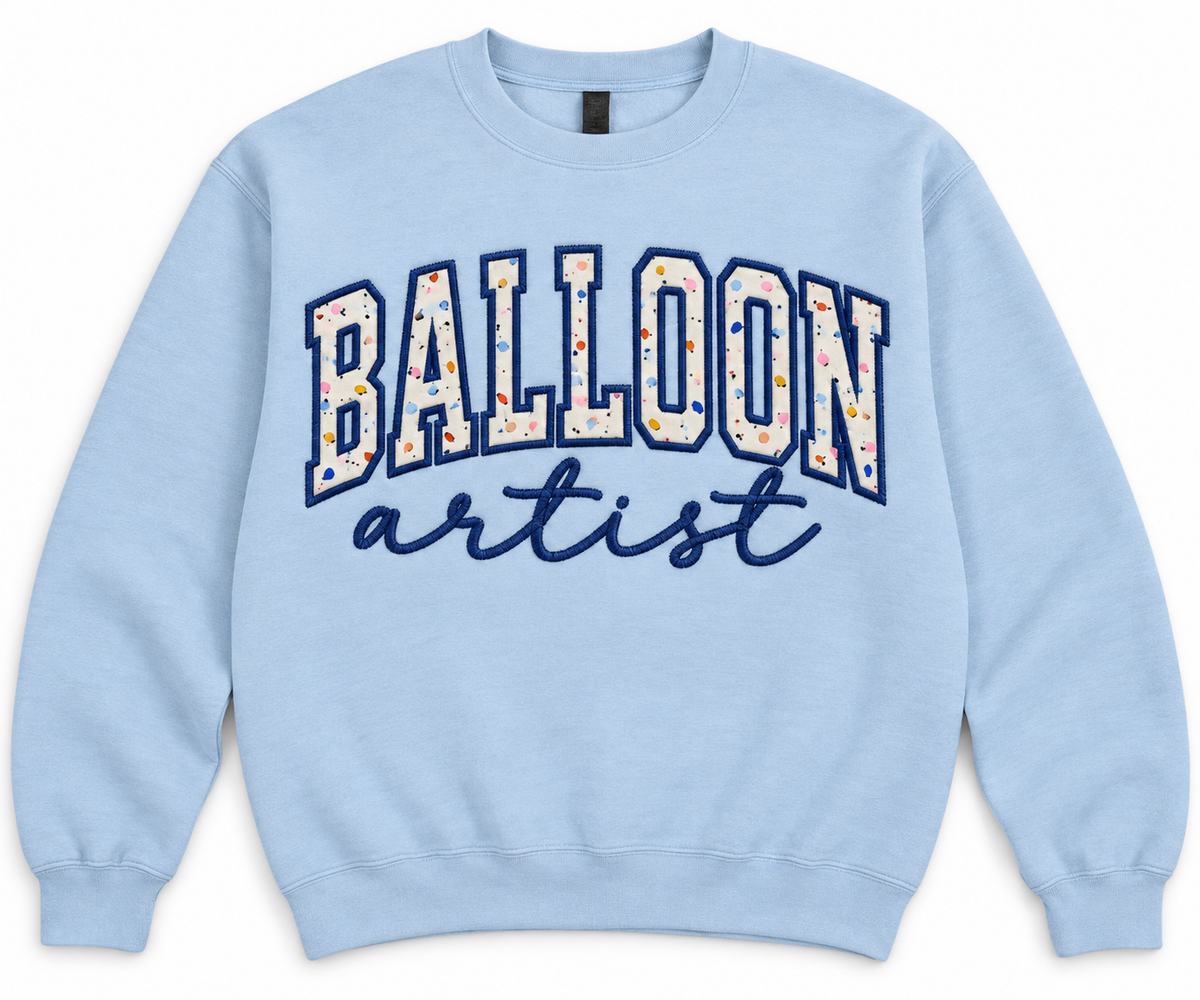 BALLOON ARTIST APPLIQUE EMBROIDERED CREWNECK