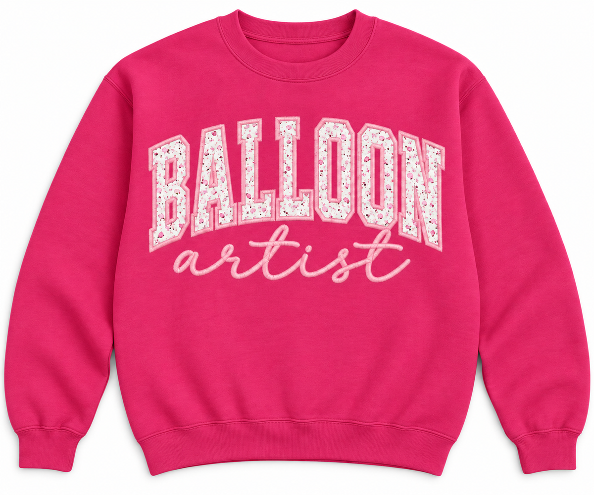 BALLOON ARTIST APPLIQUE EMBROIDERED CREWNECK