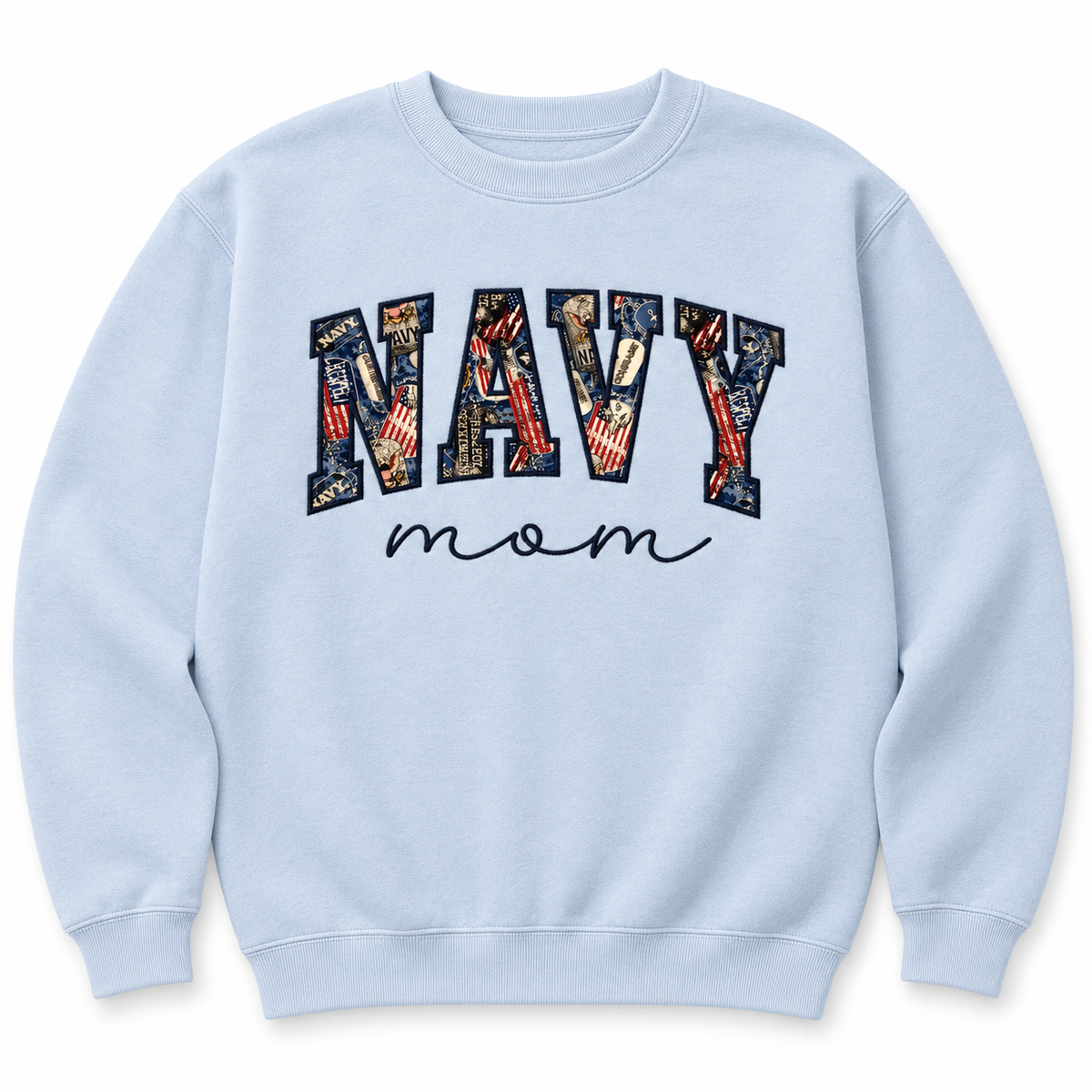 NAVY MOM (NAVY FABRIC) Embroidered