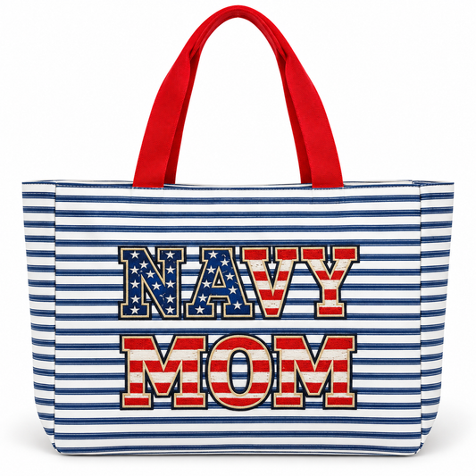 Navy MOM Beach Bag Patriotic