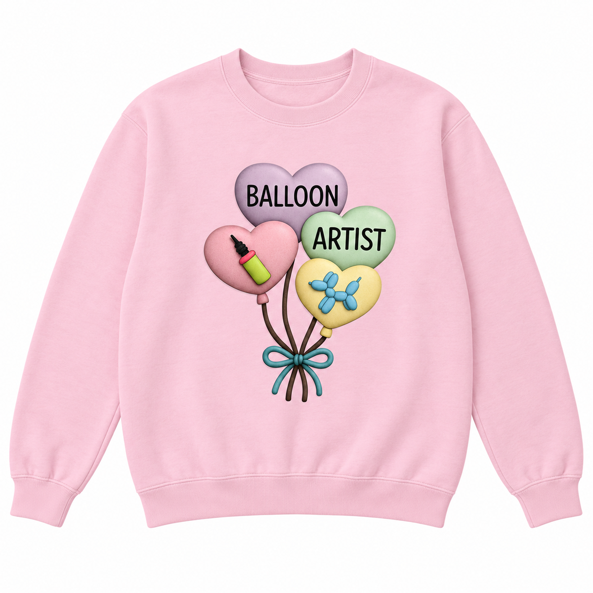 BALLOON ARTIST CREWNECK SWEATSHIRT - 4 HEART BALLOONS