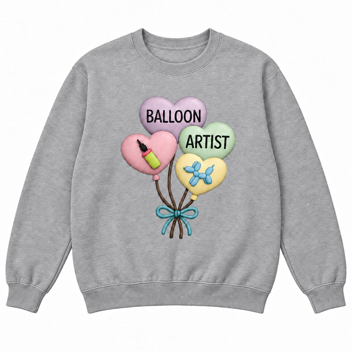 BALLOON ARTIST CREWNECK SWEATSHIRT - 4 HEART BALLOONS