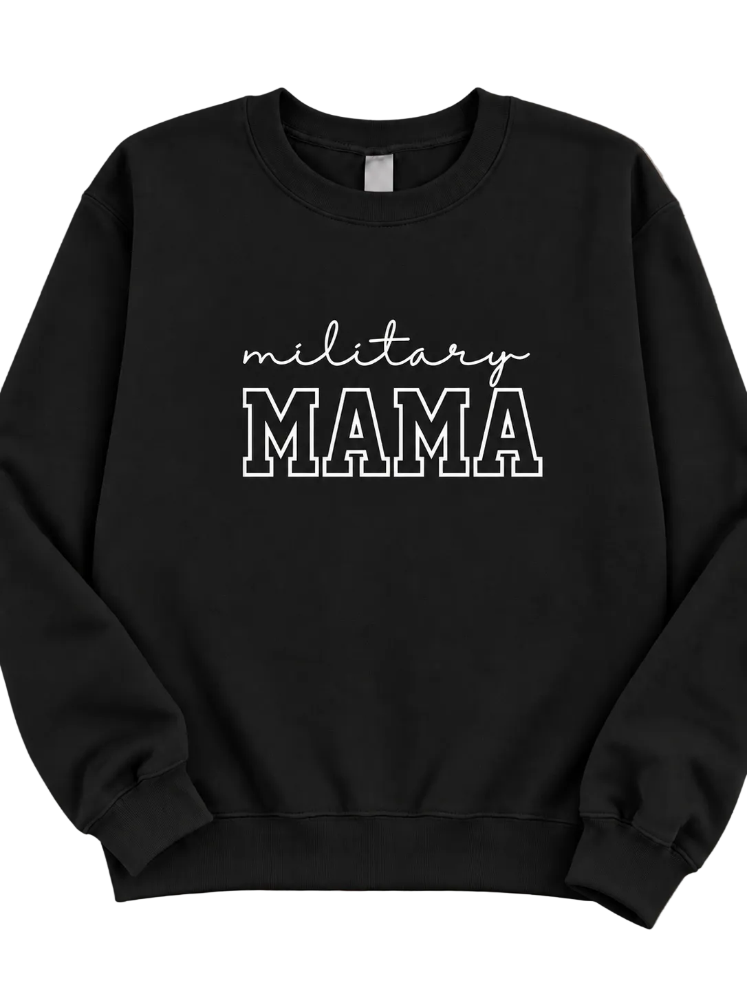 MILITARY MAMA CREWNECK SWEATSHIRT EMBROIDERED