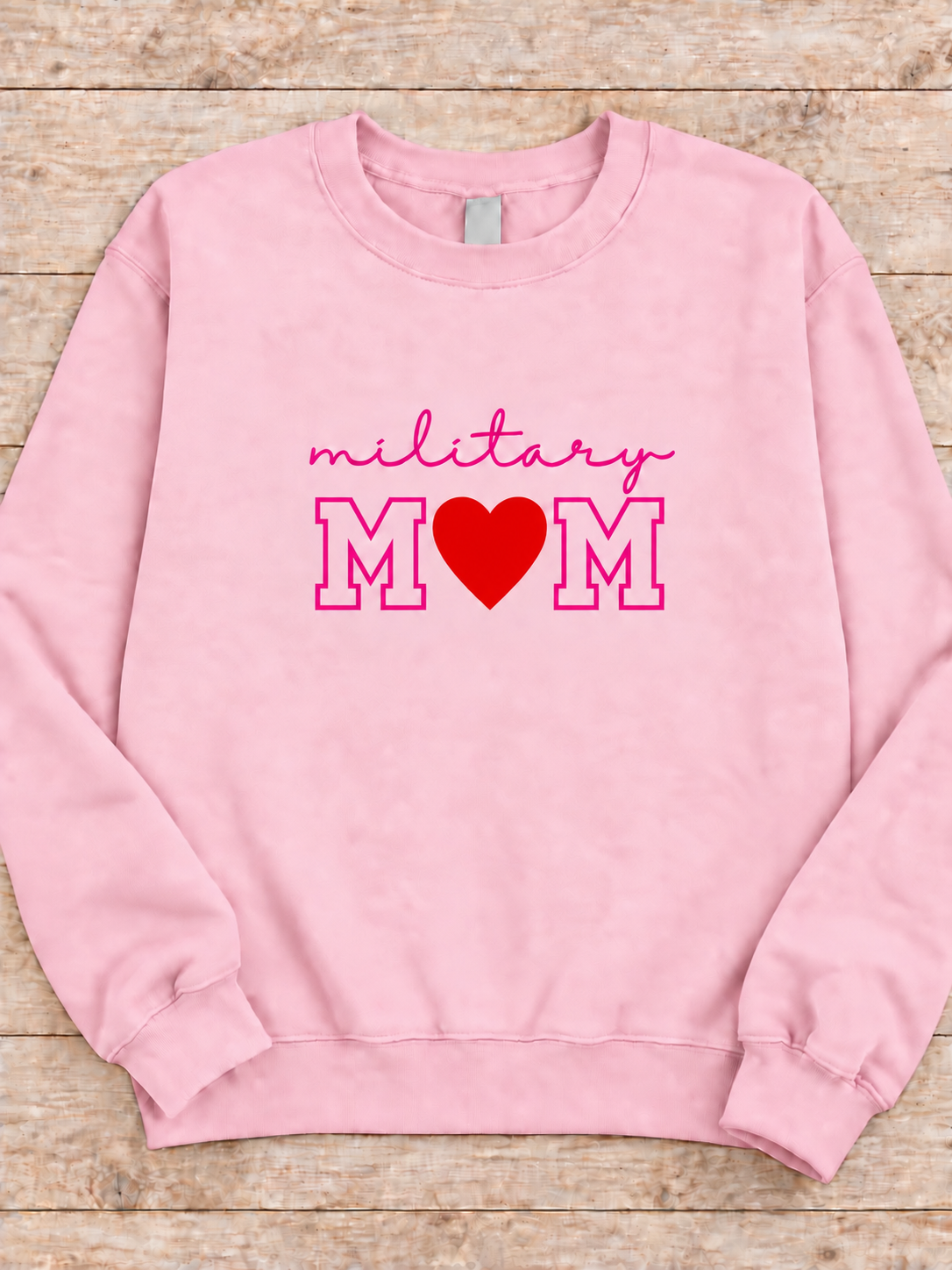 MILITARY MOM CREWNECK SWEATSHIRT EMBROIDERED