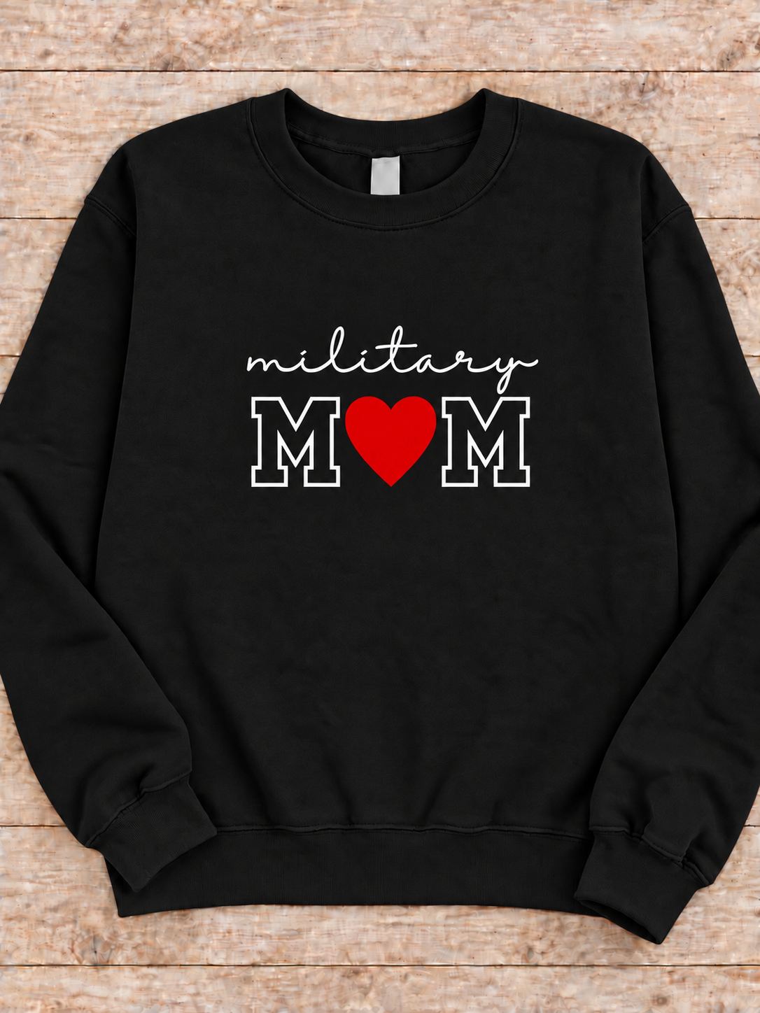MILITARY MOM CREWNECK SWEATSHIRT EMBROIDERED
