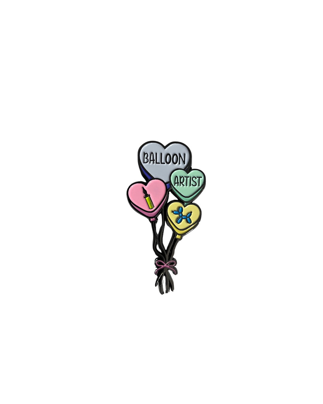 BALLOON ARTIST  3 HEARTS  PIN