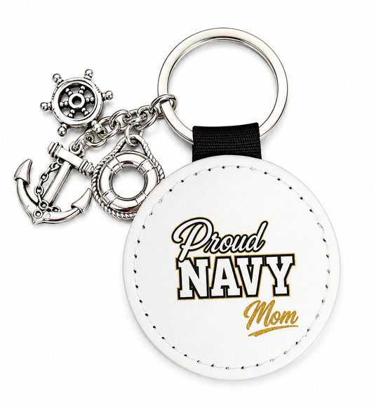 Navy MOM Key Chain