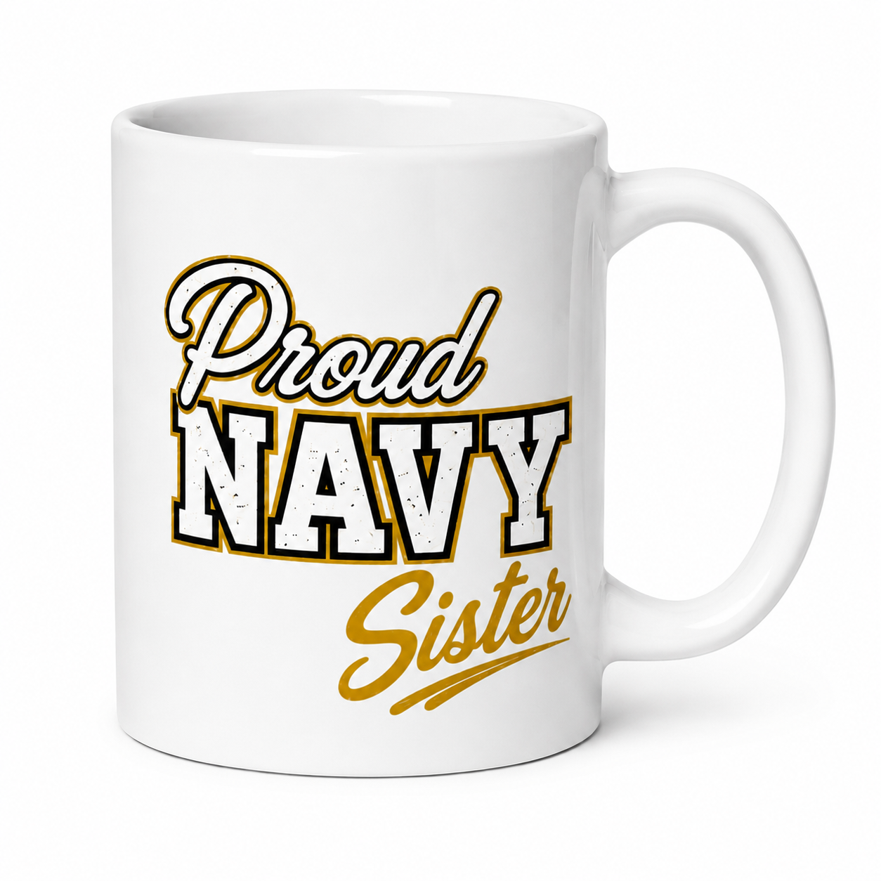 Proud Navy SISTER coffee mug