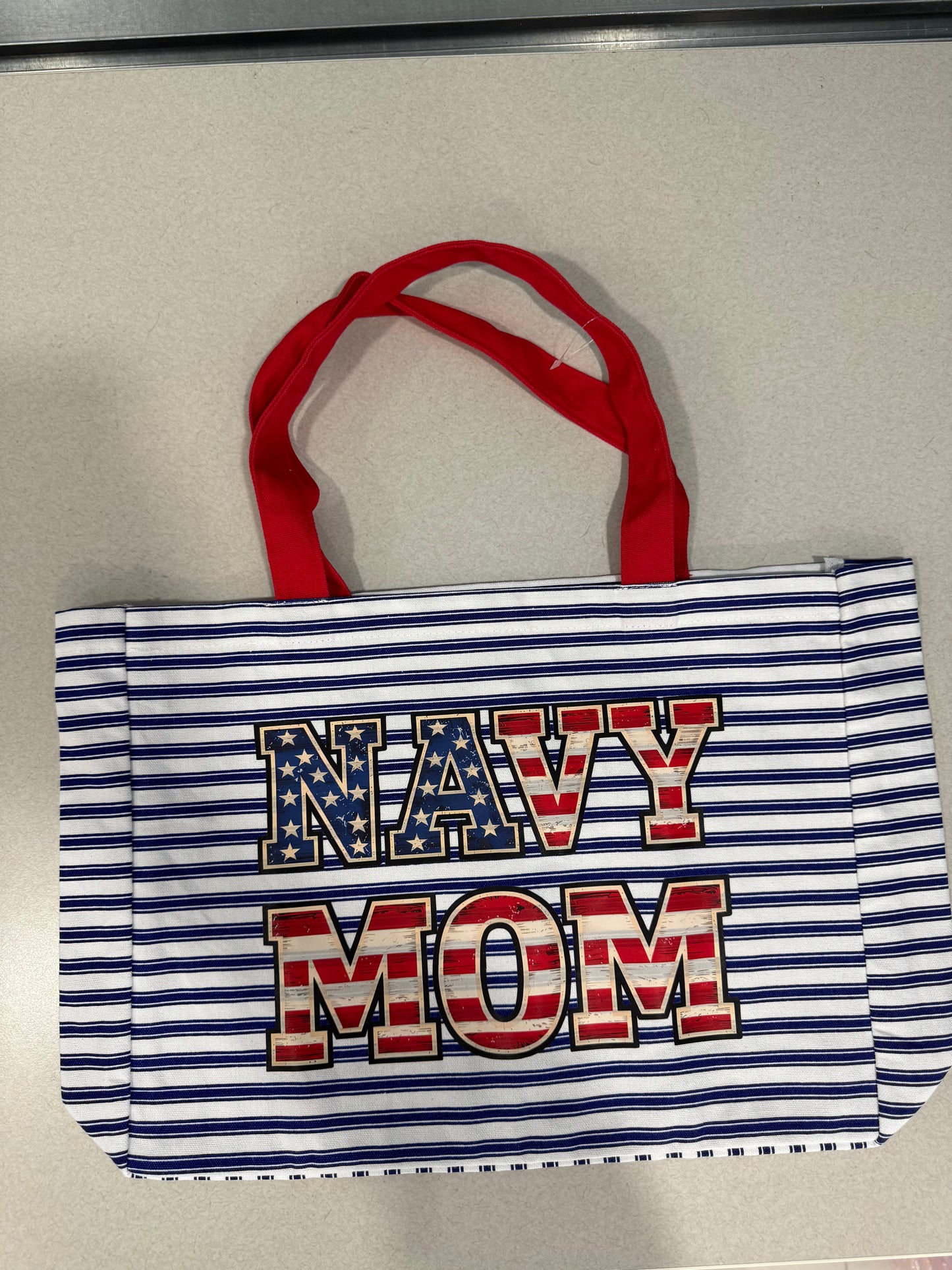 Navy MOM Beach Bag Patriotic