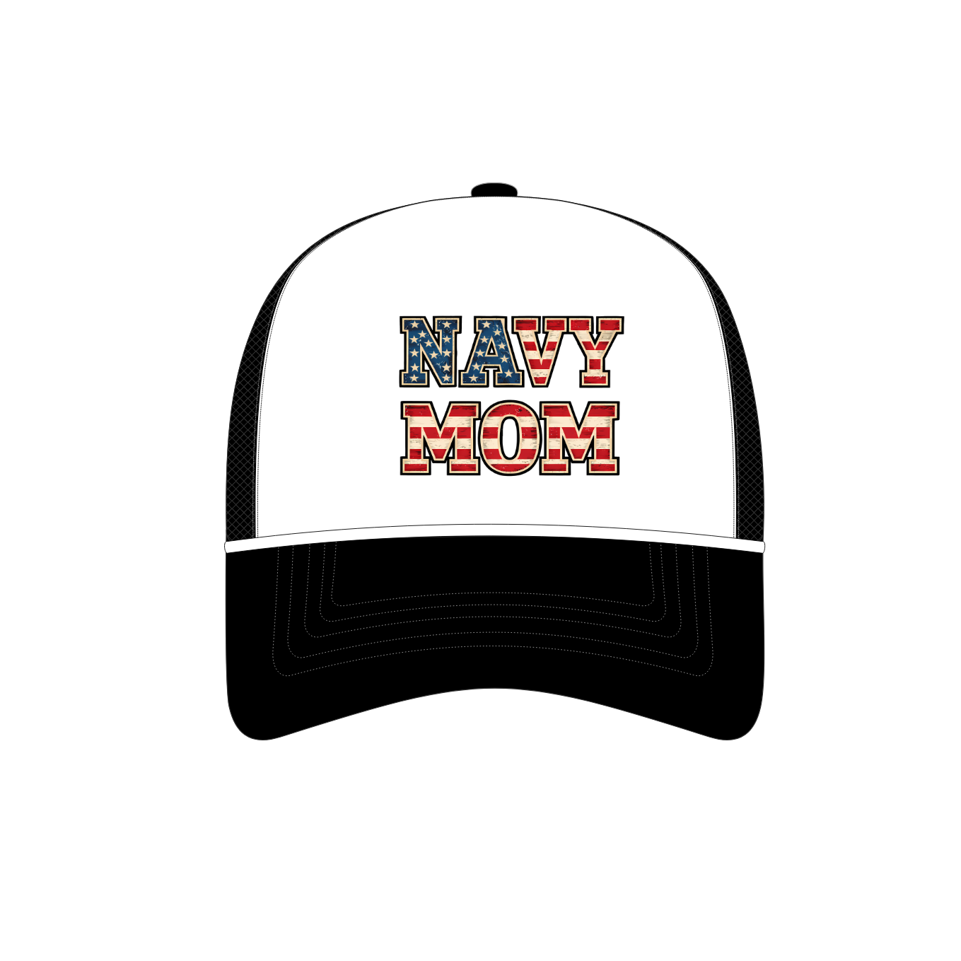 Navy MOM American Cap